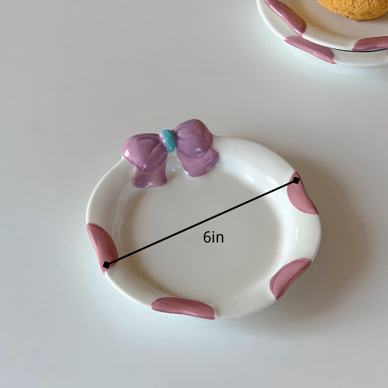 6-Inch Ceramic Pet Plate cat food dish – For Dry & Wet Food