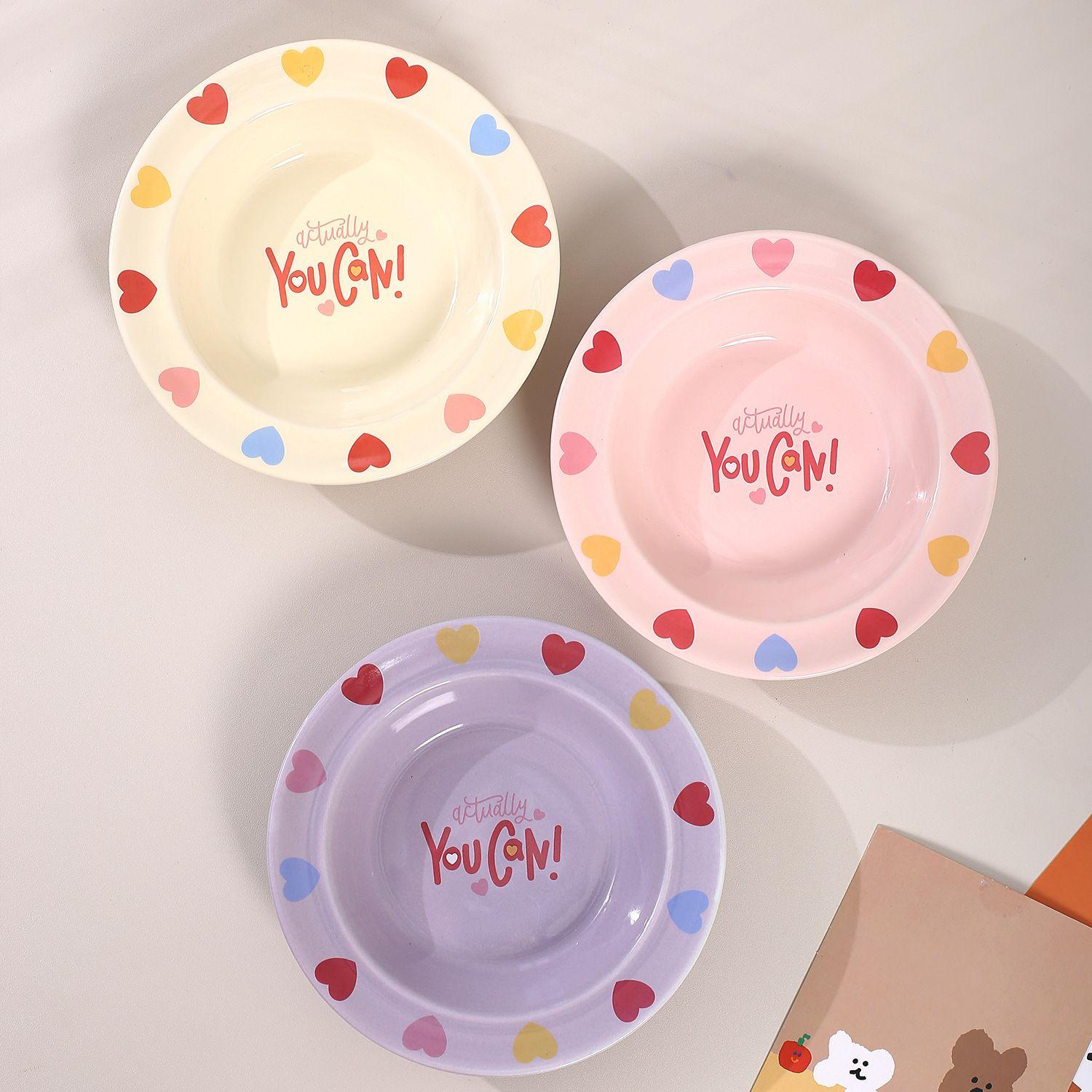 Cream Wind Belt Iron Frame Love Ceramic Pet Bowl Pot Cat Bowl Dog Bowl - NoKa&AuroraStone