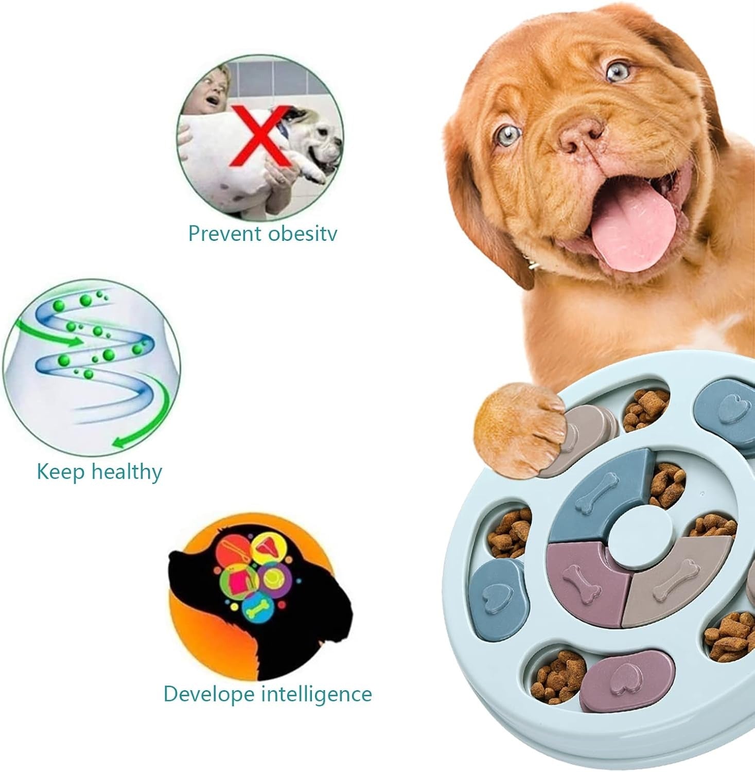 Dog Puzzle,Dogs Food Toys for IQ Training & Mental Enrichment,Dog Treat Puzzle Level 1