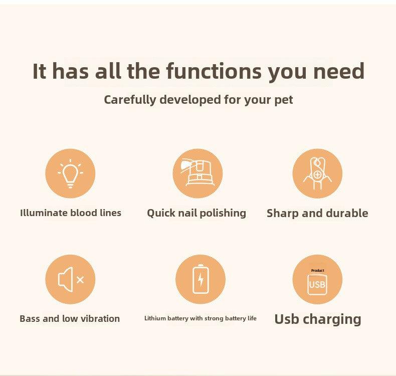 Pet nail clippers lamp cat and dog manicure multifunctional bass universal nail grinder home toe nail clippers - NoKa&AuroraStone