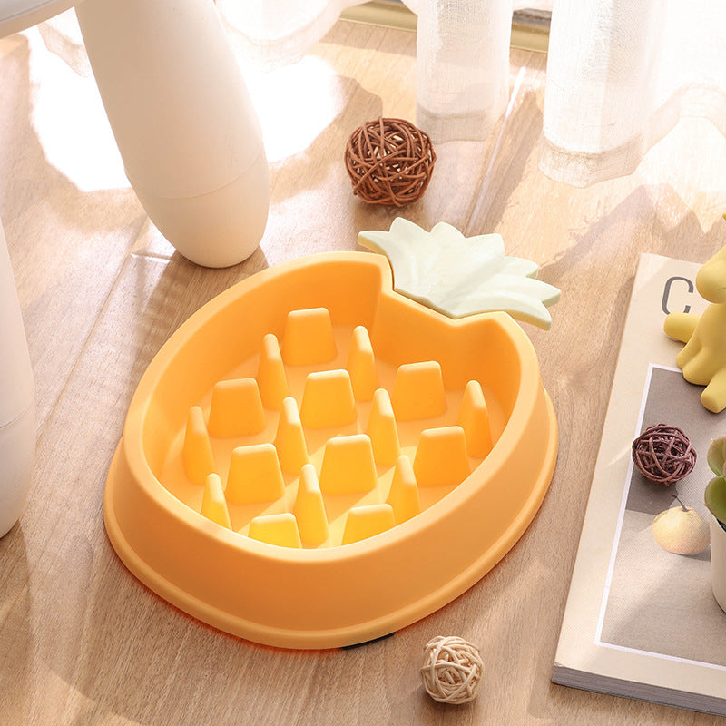 Cute Fruit Design Pet Slow Feeder Bowl – Anti-Gulping & Non-Slip