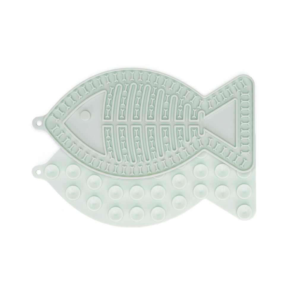 Dog & Cat Lick Mat with Suction – Fish-Shaped Slow Feeder