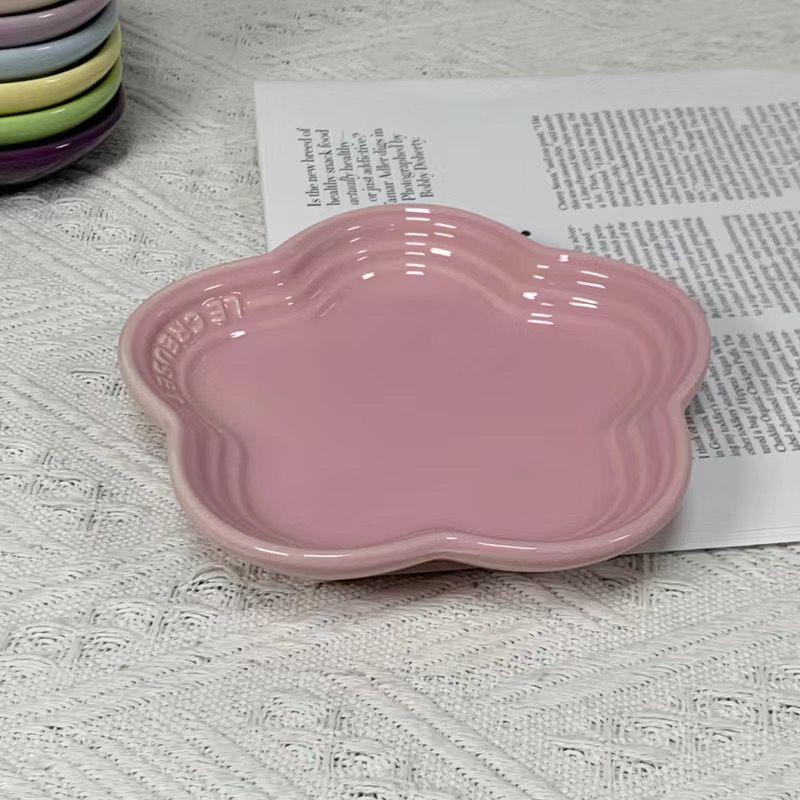 19 color rainbow plum blossom ceramic plate, French flower plate, dining plate, pet gradient - NoKa&AuroraStone