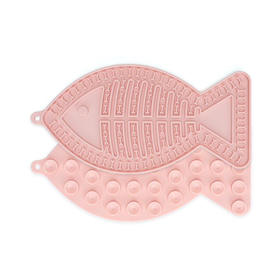 Dog & Cat Lick Mat with Suction – Fish-Shaped Slow Feeder