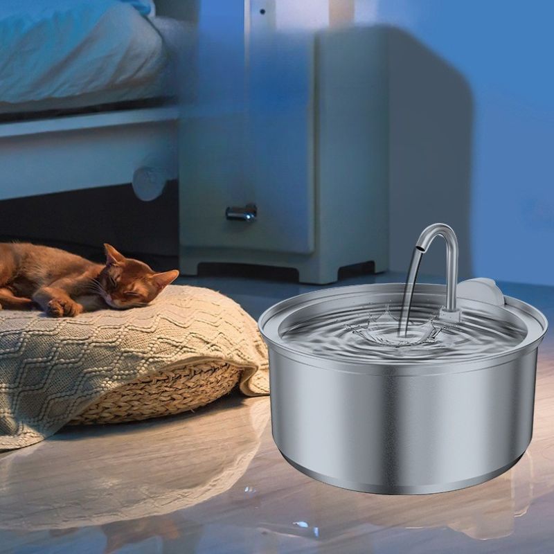 Large Capacity Stainless Steel Pet Water Fountain with Dual Outlets  3L 4L 8L