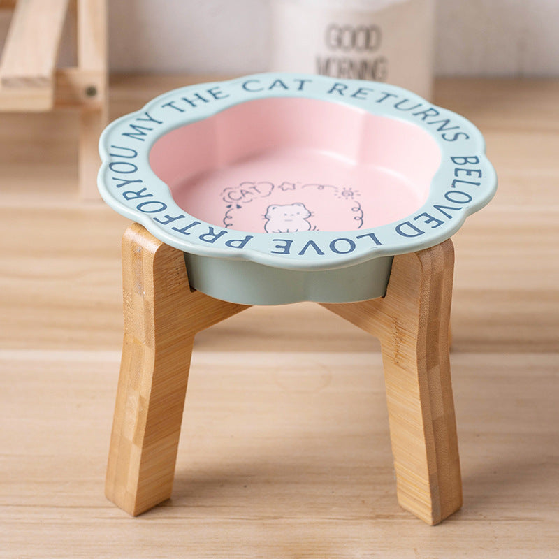 Princess-Style Porcelain Pet Bowl | Lace Edge & Easy-Clean