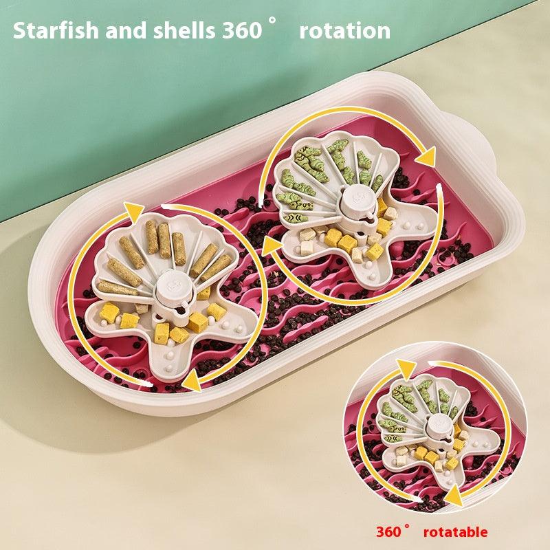 Universal for Dogs and Cats, Ocean Series Pet Multi-Functional Bowl, Slow Feeding Dog Bowl, Rotating Puzzle, Removable and Washable, High Edge Surround for Anti-Knock, Slow Feeding Bowl, Anti-Splash - NoKa&AuroraStone