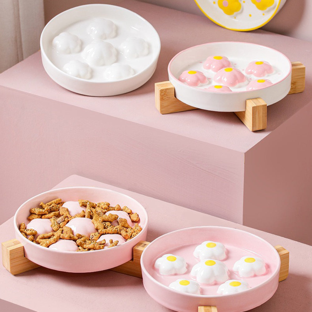 Ceramic Slow Feeder Bowl – 4 Colors, Suitable for Cats & Dogs