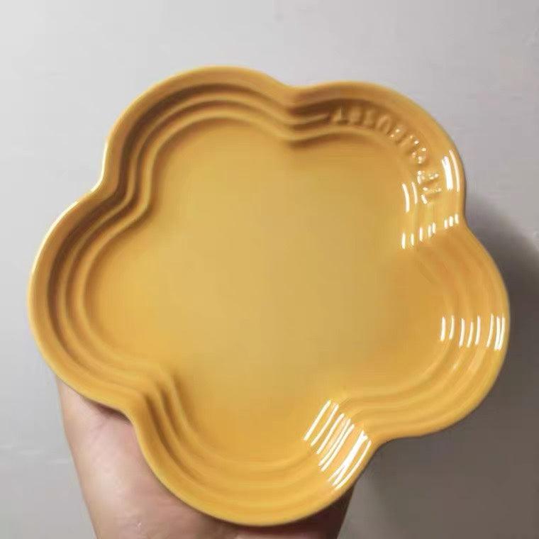 19 color rainbow plum blossom ceramic plate, French flower plate, dining plate, pet gradient - NoKa&AuroraStone