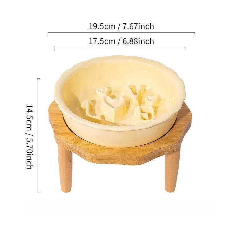 Love Series Ceramic Dog Slow Food Bowl Cat Small Dog Anti-choking Anti-slip Cervical Cute Pet Bowl Slow Food Basin - NoKa&AuroraStone