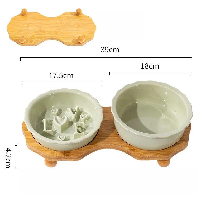 Love Series Ceramic Dog Slow Food Bowl Cat Small Dog Anti-choking Anti-slip Cervical Cute Pet Bowl Slow Food Basin - NoKa&AuroraStone