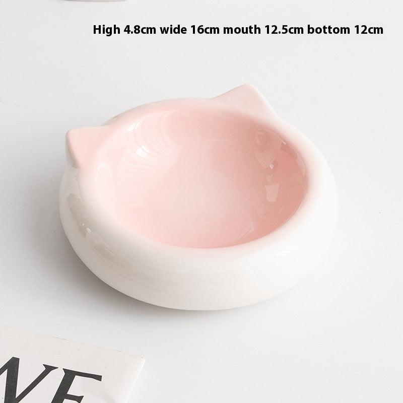Reading way ceramic cat bowl dinner plate dog food basin anti-knock simple modern Pet Bowl puppy drinking bowl Cat Basin - NoKa&AuroraStone
