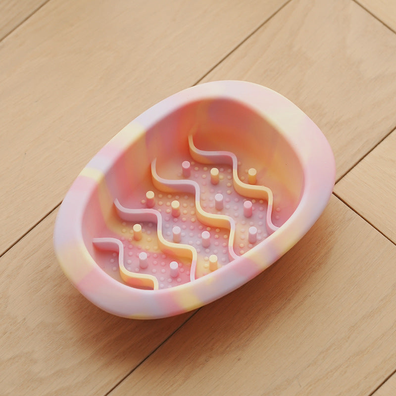 Pet Silicone Slow Feeder Bowl | Non-Slip Suction Base for Cats & Small Dogs