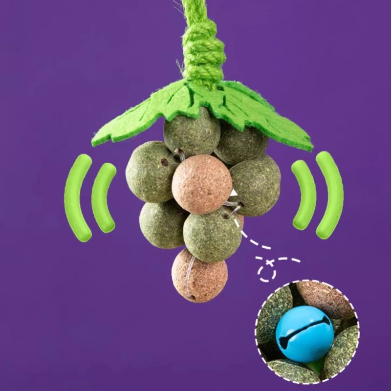 Creative Grape-Shaped Catnip Chew Toy – Stylish Dental Cleaning Toy for Cats with Cat Mint