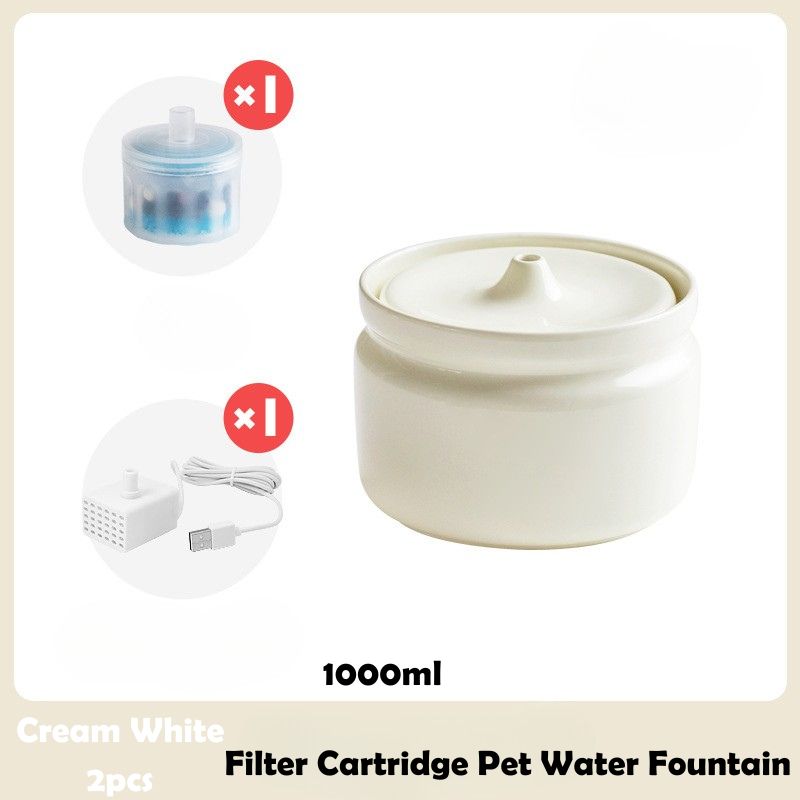 Zen-Inspired Ceramic Pet Fountain with Kiyoyu Motif｜Silent Flow｜Oriental Aesthetic for Cats & Dogs