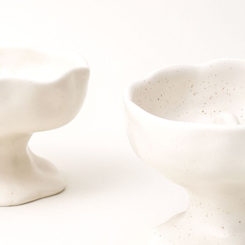 Ink-Style Ceramic Elevated Pet Bowl – Tilted Slow Feeder, Anti-Choke, Suitable for Cats and Dogs