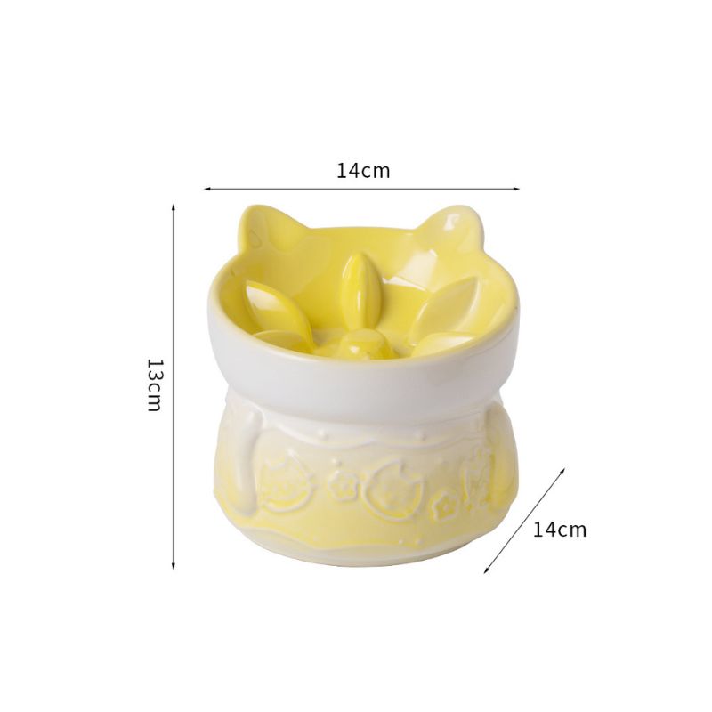 Elevated Ceramic Slow Feeder Bowl cat&small dog｜Anti-Choke Raised Dish