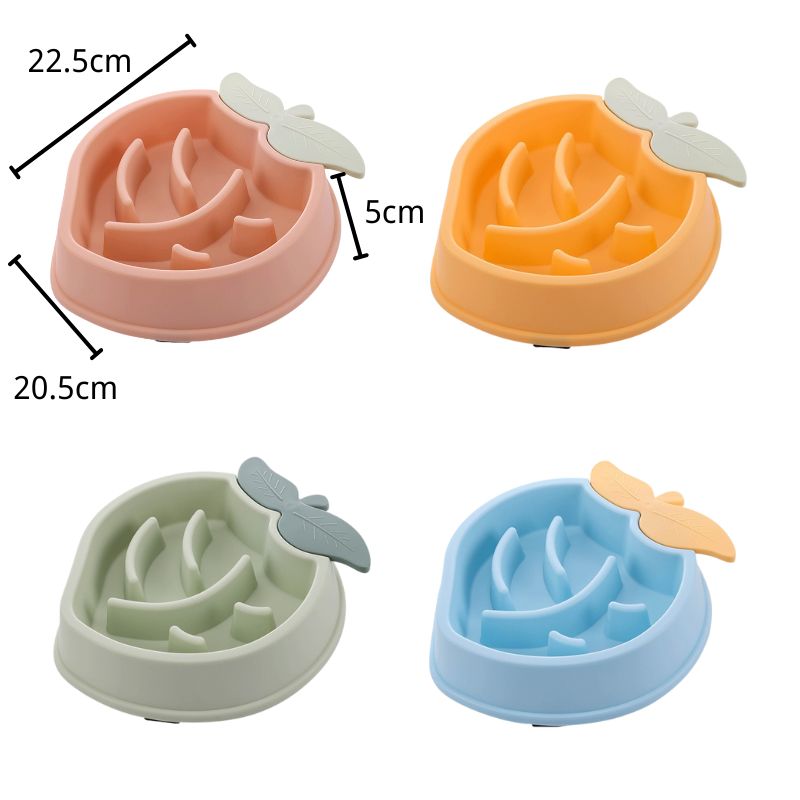 Cute Fruit Design Pet Slow Feeder Bowl – Anti-Gulping & Non-Slip