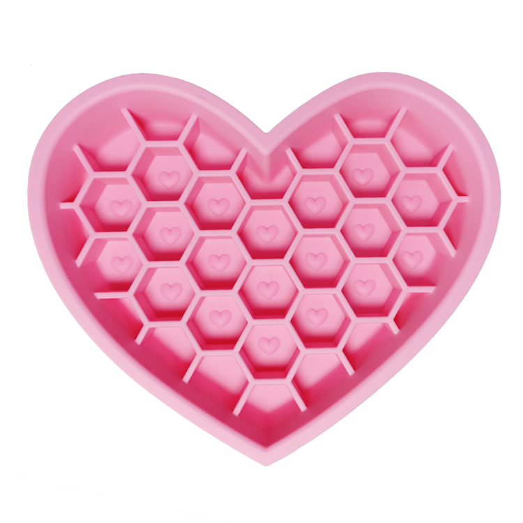 Honeycomb Heart Silicone Slow Feeder