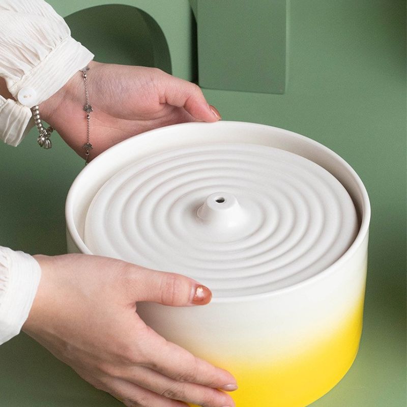 Ceramic Pet Water Fountain | Quiet Circulating Drinking Fountain for Cats & Dogs