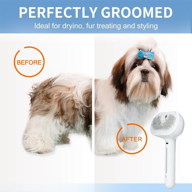 Pet Spray Hair Removal Comb, 1-piece pet hair brush, pet hair cleaning brush with sheddingbutton, cat brush, dog brush, cat and dog beautyand massage comb, pet supplies - NoKa&AuroraStone