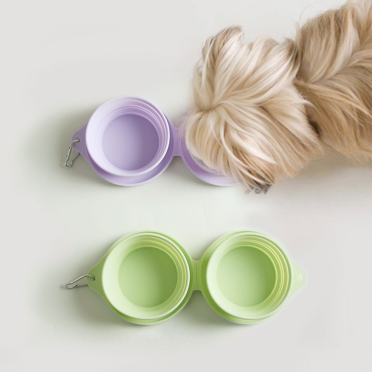 Portable Collapsible pet Travel Bowl – Hanging Silicone  Food & Water Outdoors