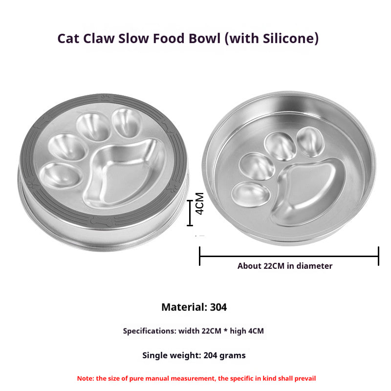 304 Stainless Steel Pet Bowl, Cat Bowl, Dog Bowl, Anti-Tip Design, Non-Slip, Anti-Choking, Slow Feeder Dog Bowl - NoKa&AuroraStone
