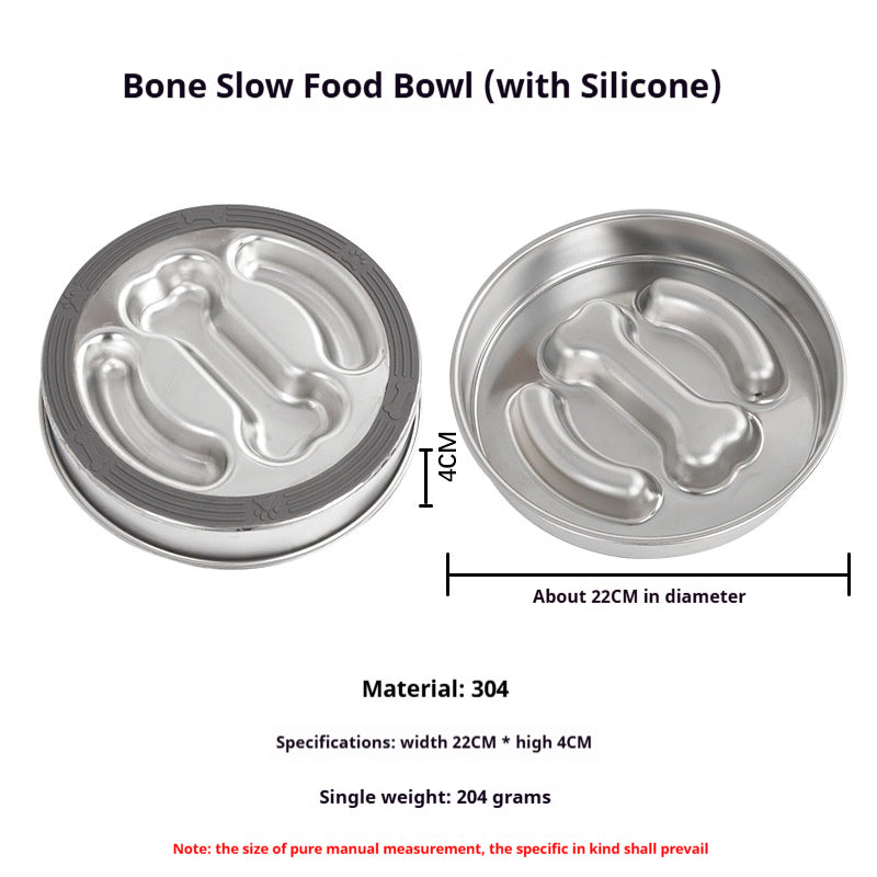 304 Stainless Steel Pet Bowl, Cat Bowl, Dog Bowl, Anti-Tip Design, Non-Slip, Anti-Choking, Slow Feeder Dog Bowl - NoKa&AuroraStone
