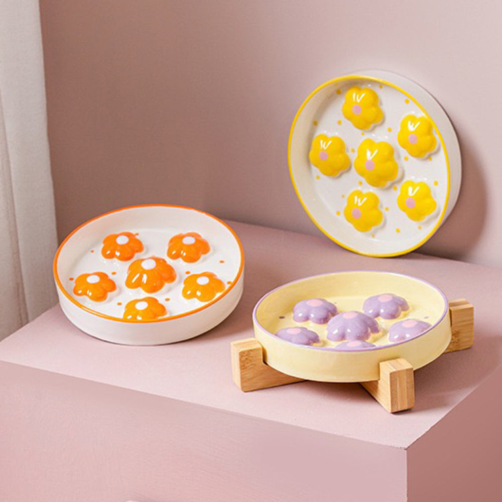 Ceramic Slow Feeder Bowl – 4 Colors, Suitable for Cats & Dogs