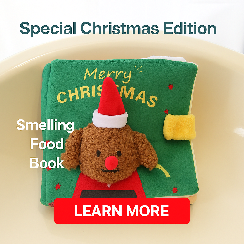 Christmas Snuffle Toy Book – Interactive Crinkle & Treat-Hiding Toy for Cats & Dogs