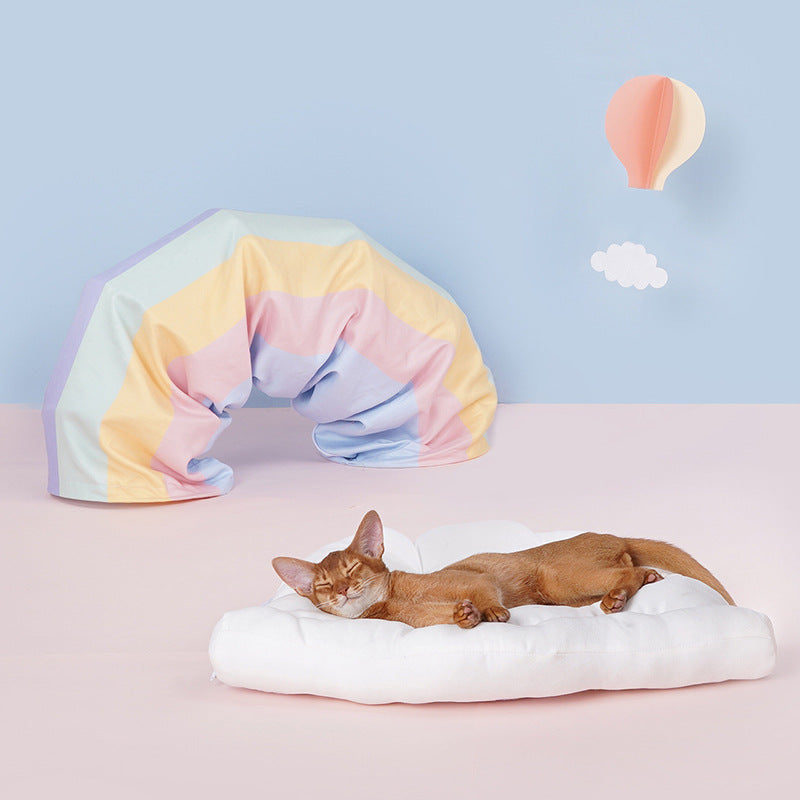 Detachable Rainbow Tunnel Bed for Cats