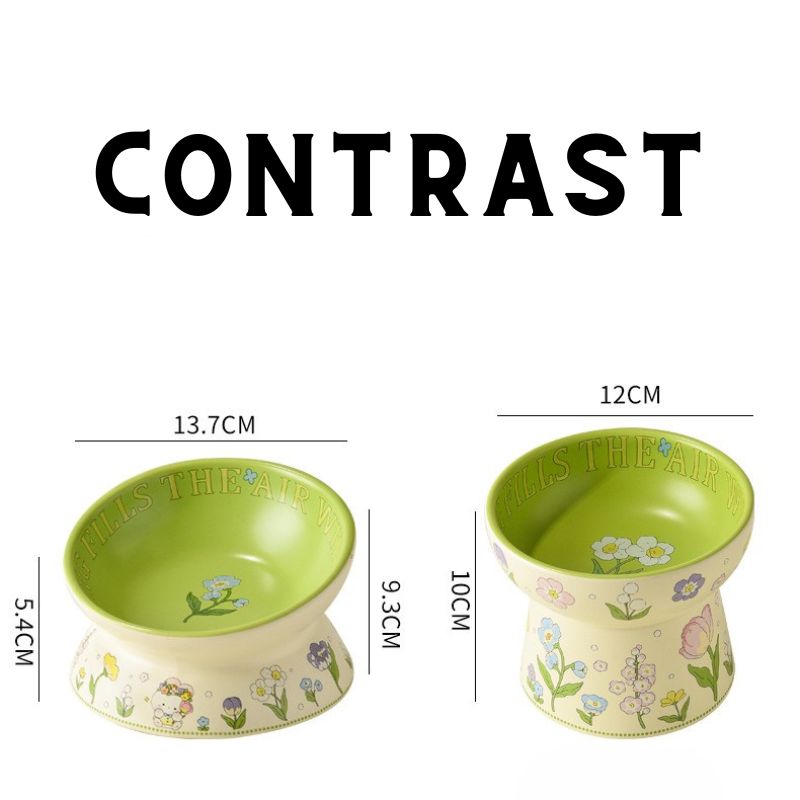 Tulip-Shaped Raised Pet Bowl