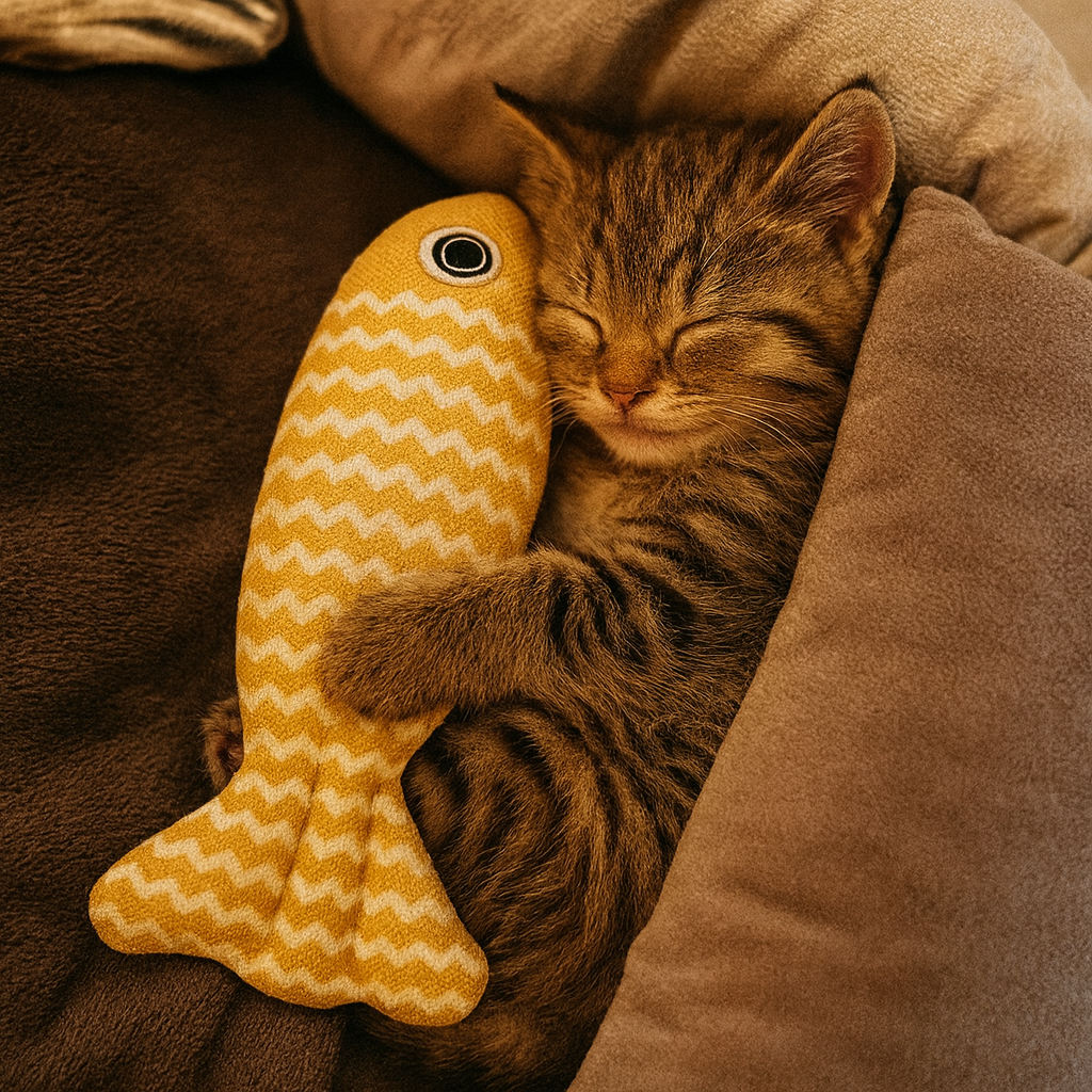 Linen-Cotton Catnip Cuddle Pillow – Calming Self-Soothing Toy for Cats