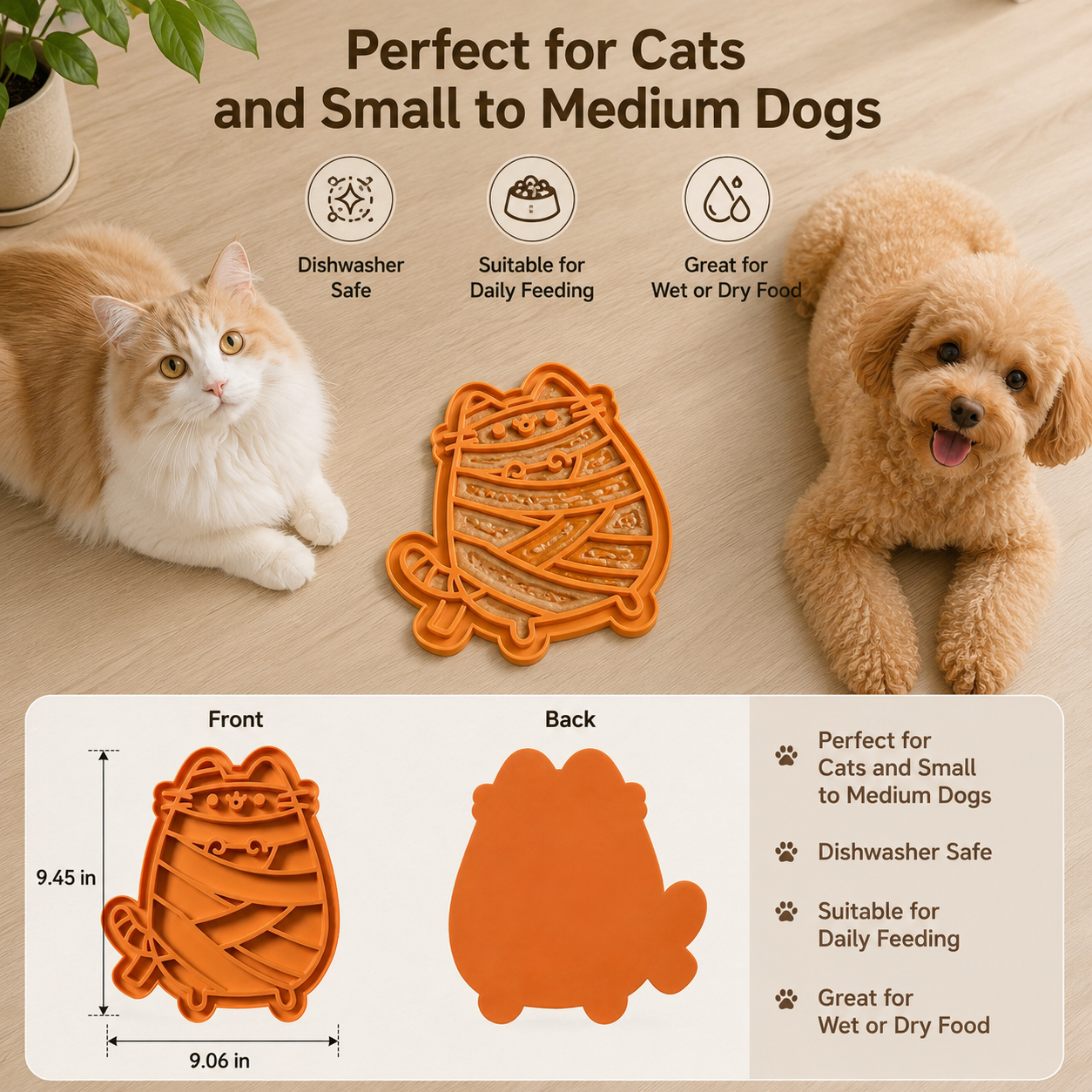 Silicone Lick Mat for Cats & Small Dogs – Slow Feeder & Enrichment Mat