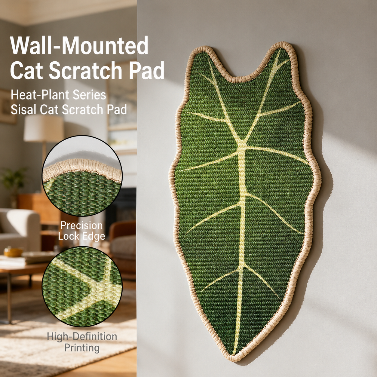Self-Adhesive Sisal Cat Scratching Pad – Durable No-Shed Cat Scratch Mat