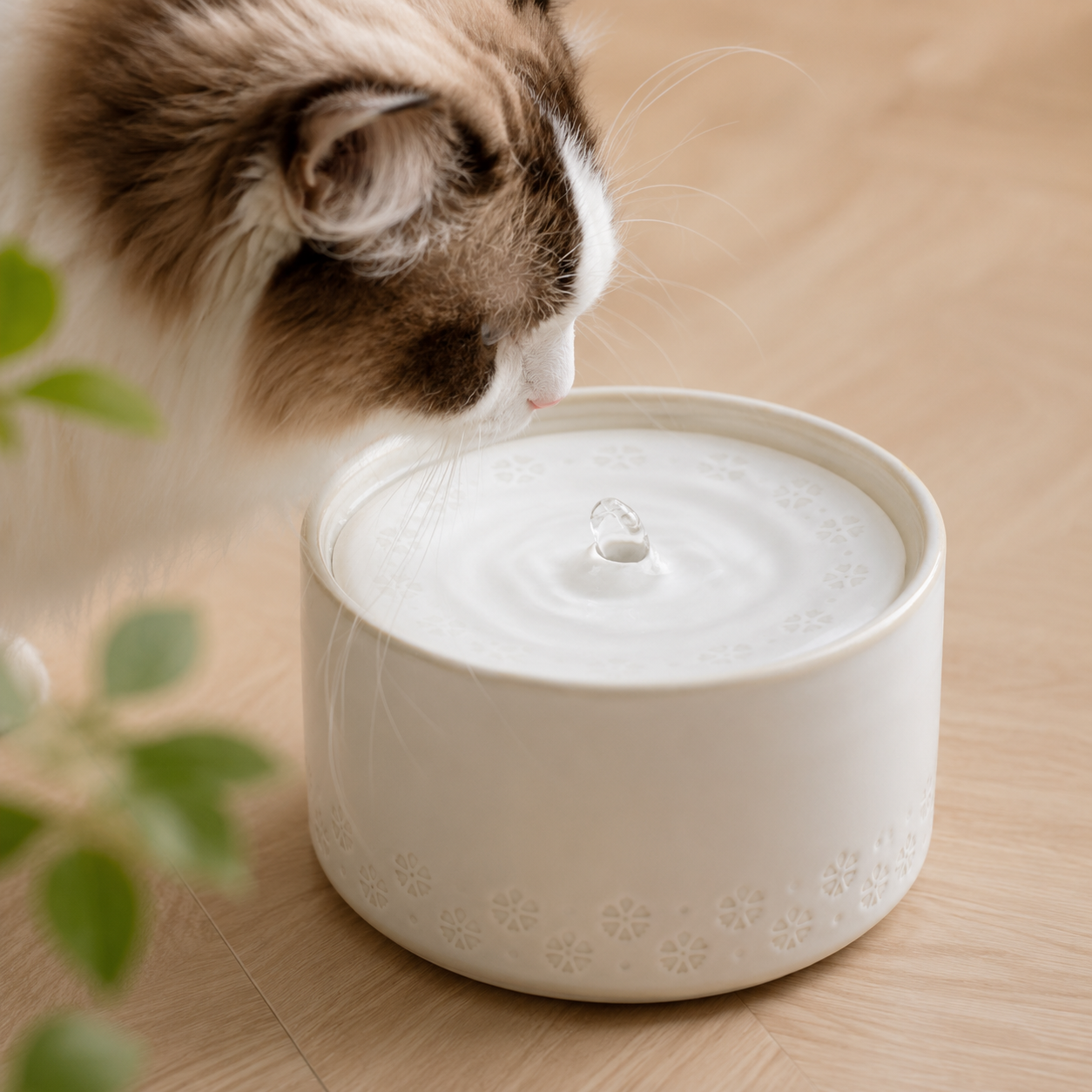 Ceramic Pet Water Fountain – Automatic Drinking Fountain for Cats & Small Dogs