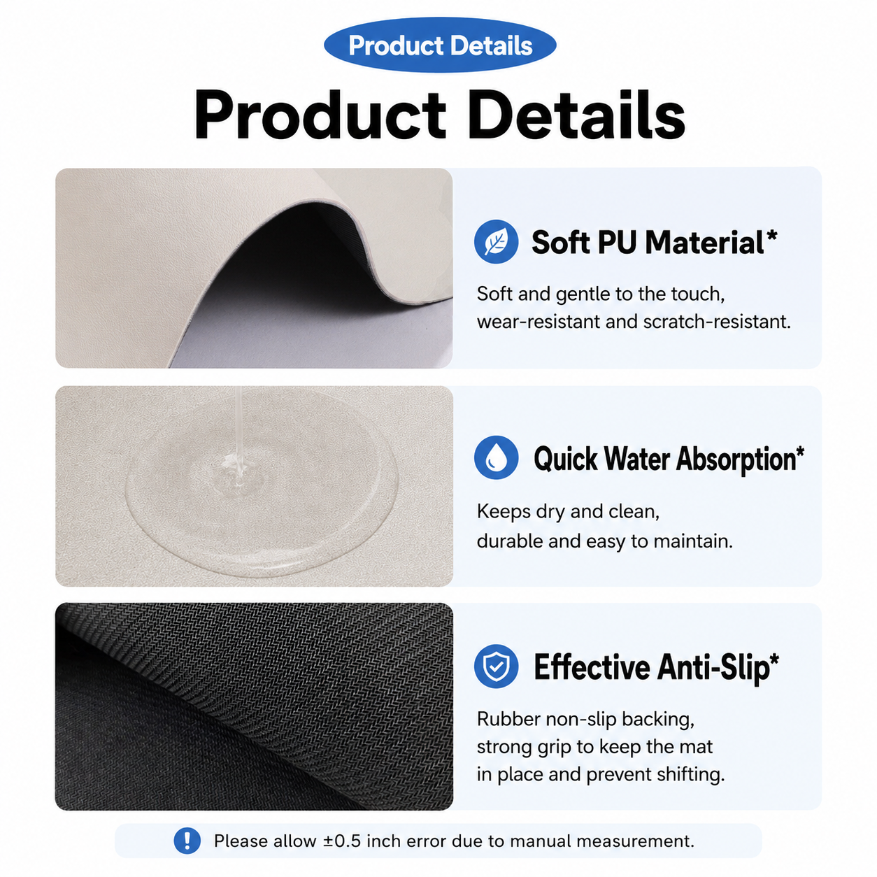 Absorbent Pet Feeding Mat – Non-Slip, Easy-Clean Food Mat for Cats & Dogs