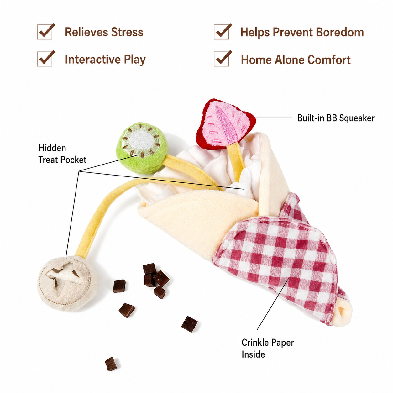 Pancake Snuffle Toy for Cats & Dogs – Interactive Squeaky Nosework Puzzle Toy