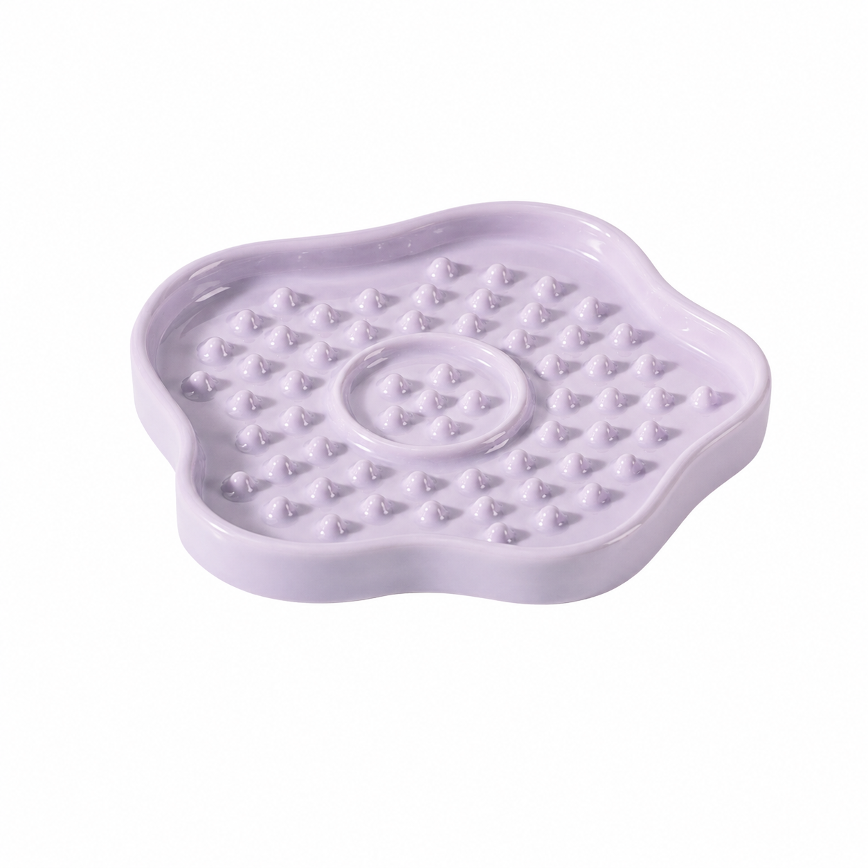 6-Inch Ceramic Lick Plate for Cats – Slow Feeder Enrichment Dish