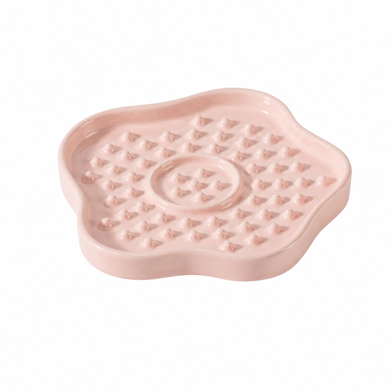 6-Inch Ceramic Lick Plate for Cats – Slow Feeder Enrichment Dish
