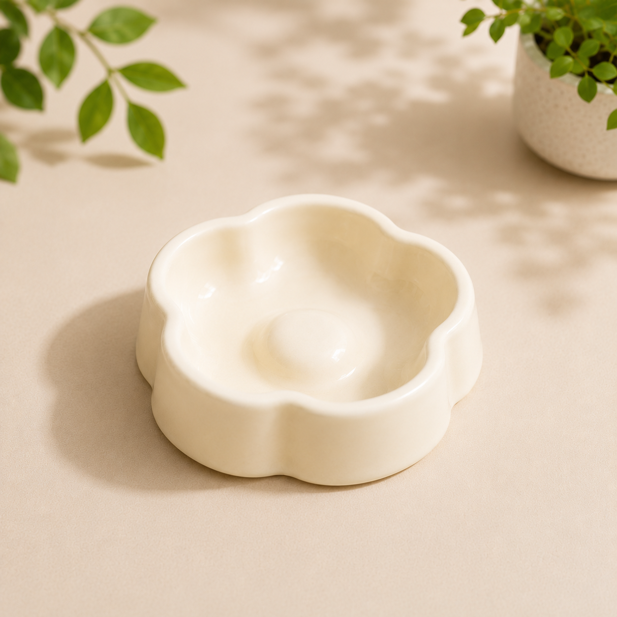 Ceramic Slow Feeder Bowl for Cats & Small Dogs