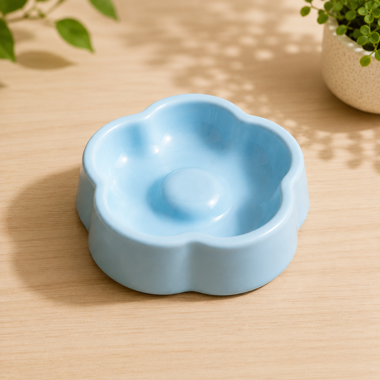 Ceramic Slow Feeder Bowl for Cats & Small Dogs