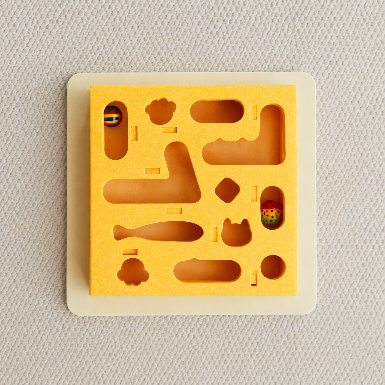 Felt Cat Puzzle Maze Box – Interactive Cat Enrichment Toy