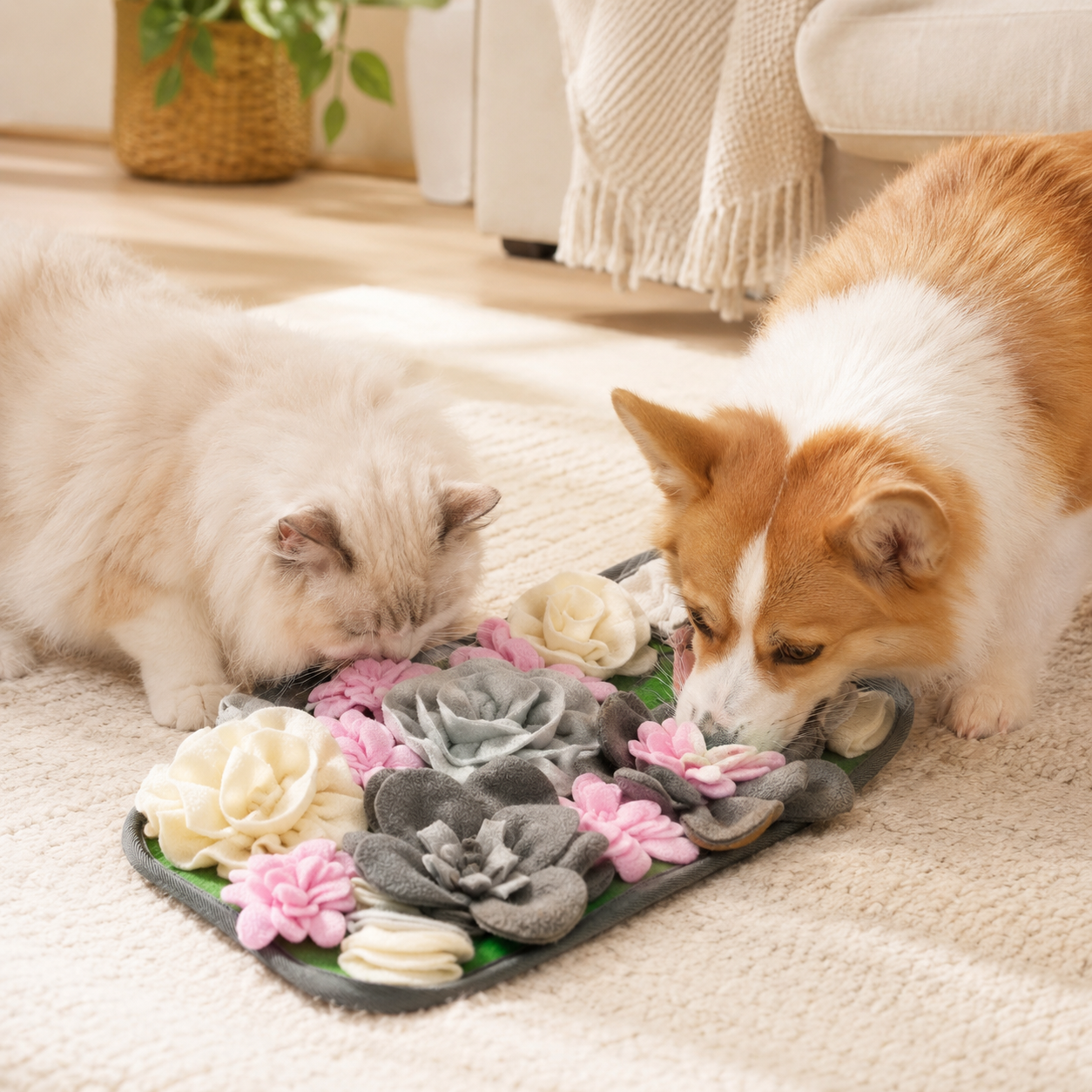 Pet Enrichment Snuffle Mat – Interactive Nose Work & Treat Hiding Toy for Cats & Dogs