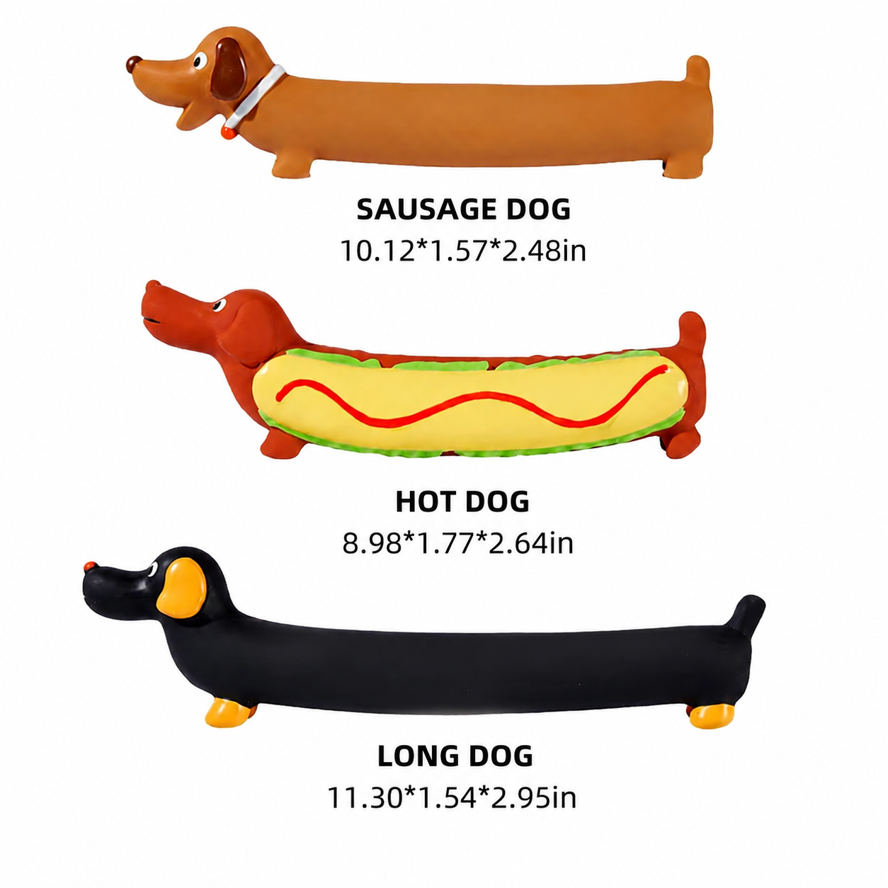 Dachshund Latex Dog Toy – Squeaky Chew Toy for Puppies & Small Dogs