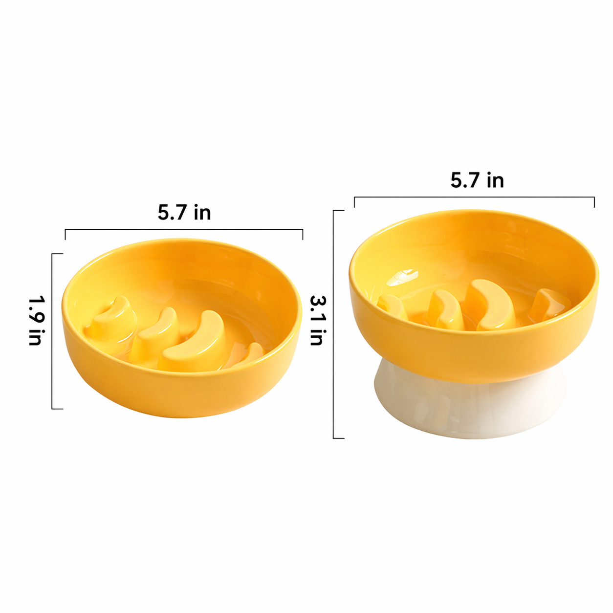 Elevated Ceramic Slow Feeder Bowl