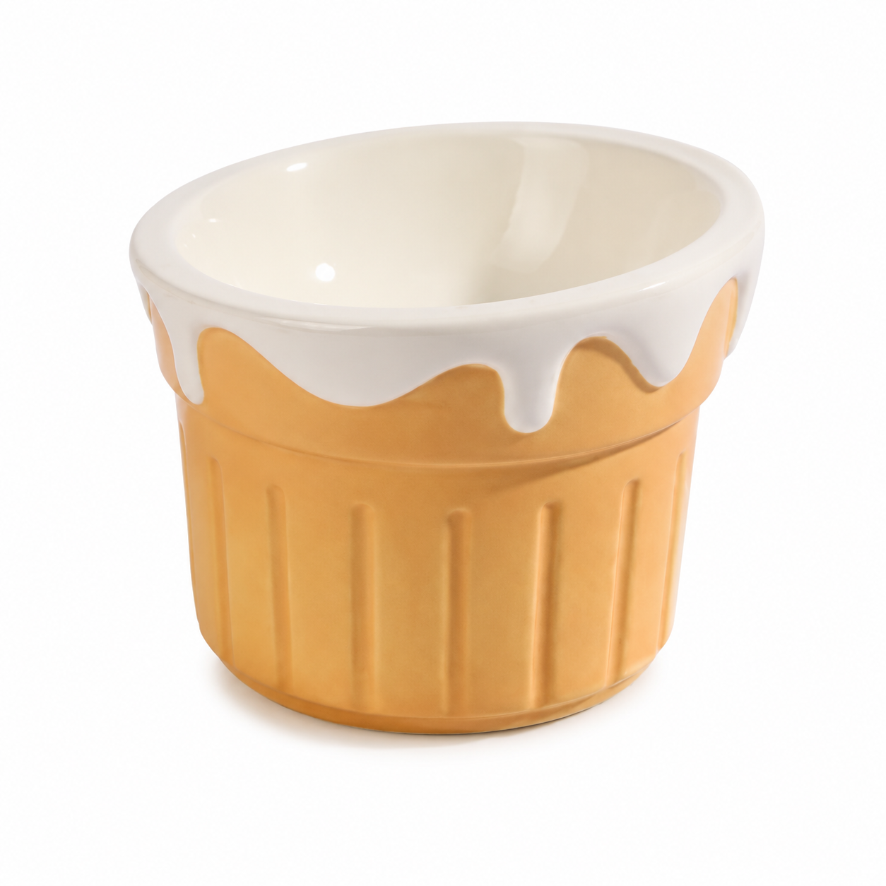 Tilted Ceramic Elevated Cat Bowl – view 5