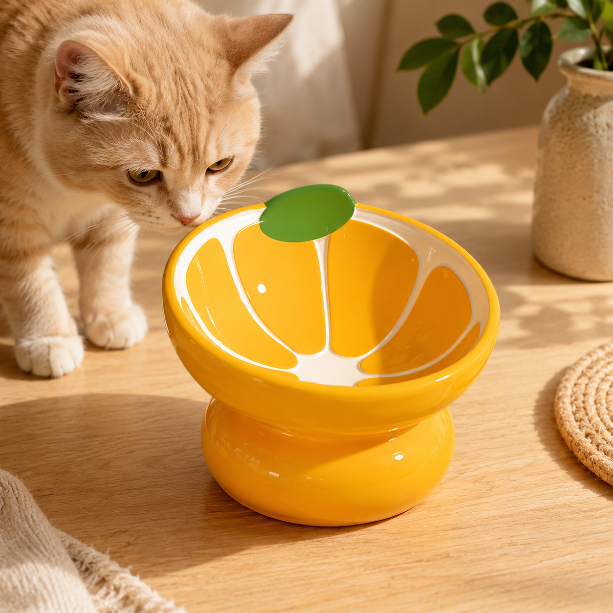 Tilted Ceramic Cat Food Bowls – No Spill – view 3