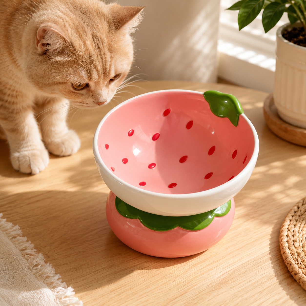 Tilted Ceramic Cat Food Bowls – No Spill – view 4