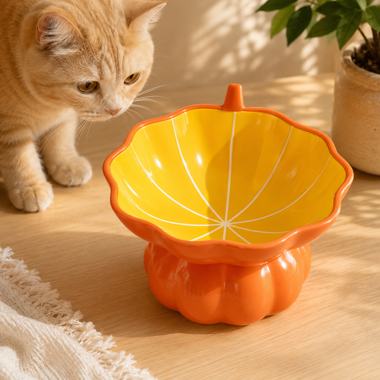 Tilted Ceramic Cat Food Bowls – No Spill – view 5